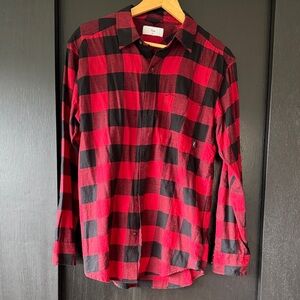 TNA Red and Black Flannel Button Down